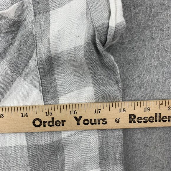 Rails Button Shirt Women XS Sleeveless Gray White Plaid Rayon Flannel Pockets - Picture 7 of 12